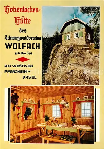 AK / Ansichtskarte 73870489 Wolfach Hohelochen Huette Gaststube Wolfach