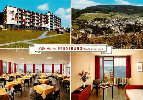 AK / Ansichtskarte 73870506 Fredeburg_Schmallenberg VdK Heim Panorama Speisesaal Zimmer Fredeburg_Schmallenberg