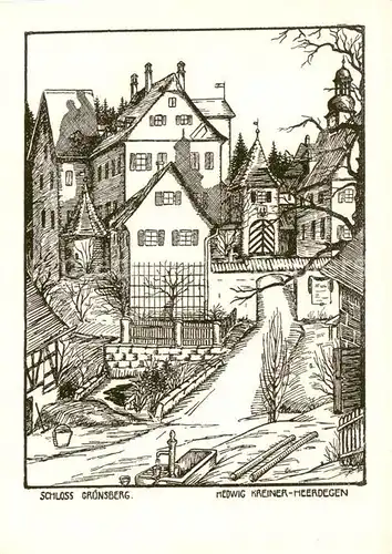 AK / Ansichtskarte  Altdorf_Nuernberg Schloss Gruensberg Zeichnung Altdorf Nuernberg