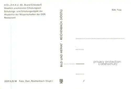 AK / Ansichtskarte 73870524 Holzhau_Brand-Erbisdorf Akademie der Wissenschaften der DDR Restaurant Holzhau Brand-Erbisdorf