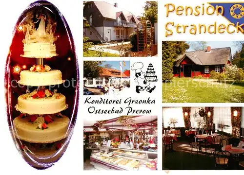 AK / Ansichtskarte 73870542 Prerow_Ostseebad Pension Strandeck Konditorei Grzonka Kuchentheke Gaststube Prerow_Ostseebad