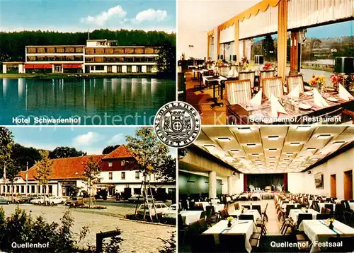 AK / Ansichtskarte 73870561 Moelln__Lauenburg Hotel Schwanenhof Restaurant Quellenhof Festsaal 