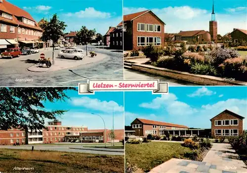 AK / Ansichtskarte  Uelzen_Lueneburger_Heide Sternviertel Sternplatz Altenheim Kirche Schule Uelzen_Lueneburger_Heide