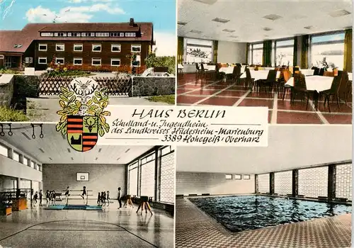 AK / Ansichtskarte 73870659 Marienburg_Hildesheim Haus Berlin Schulland- und Jugendheim Speisesaal Hallenbad Turnhalle Marienburg Hildesheim