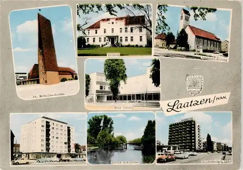 AK / Ansichtskarte  Laatzen_Hannover Kirche Rathaus Schule Hochhaus Partie an der Leine Hildesheimer Strasse Laatzen Hannover