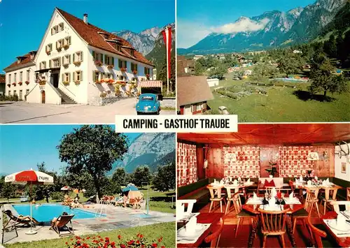 AK / Ansichtskarte 73870675 Braz Camping Gasthof Traube Swimming Pool Restaurant Alpenblick Braz