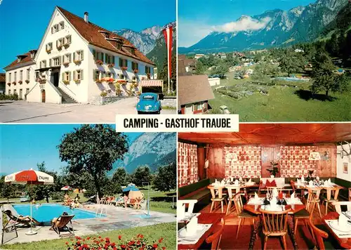 AK / Ansichtskarte 73870676 Braz Camping Gasthof Traube Swimming Pool Restaurant Alpenblick Braz