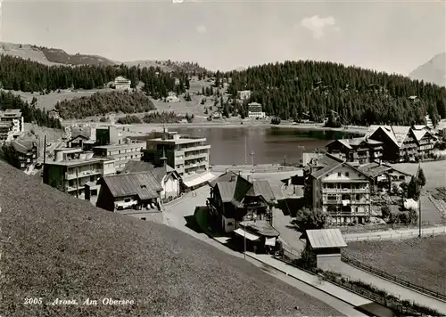 AK / Ansichtskarte  Arosa_GR Teilansicht mit Obersee Arosa_GR