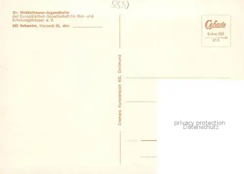 AK / Ansichtskarte  Schwelm Dr Middelhauve Jugendheim Schwelm