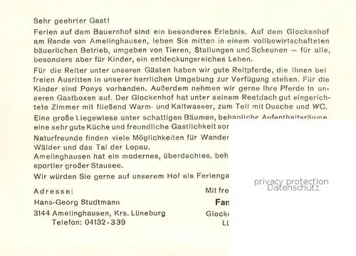 AK / Ansichtskarte 73870841 Amelinghausen_Lueneburger_Heide Glockenhof Reiter Teilansichten Amelinghausen_Lueneburger