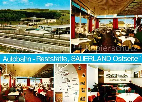 AK / Ansichtskarte  Luedenscheid Autobahn Raststaette Sauerland Ost Gastraeume Luedenscheid