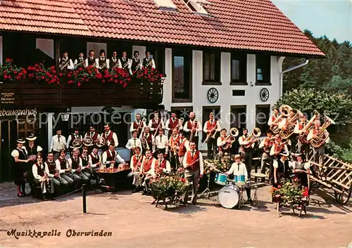 AK / Ansichtskarte  Oberwinden_Elztal Pension Cafe Schwarzbauernhof Musikkapelle Oberwinden Oberwinden Elztal