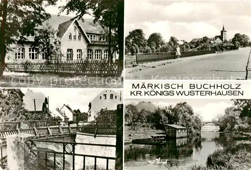 AK / Ansichtskarte 73870882 Maerkisch_Buchholz Teilansichten Schwanenteich Maerkisch Buchholz