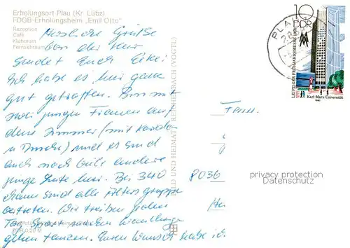 AK / Ansichtskarte  Plau_Mecklenburg FDGB Erholungsheim Emil Otto Rezeption Cafe Klubraum Fernsehraum Plau_Mecklenburg