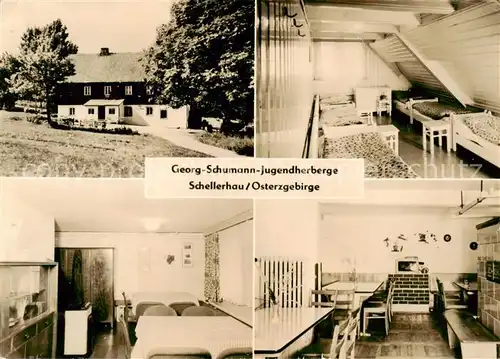 AK / Ansichtskarte  Schellerhau Georg Schumann Jugendherberge Gastraeume Zimmer Schellerhau