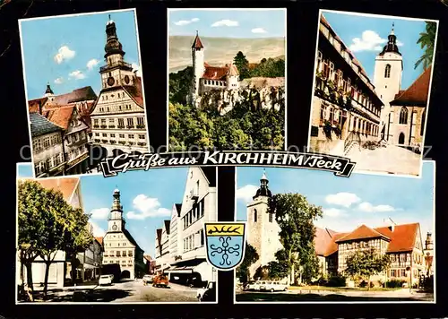 AK / Ansichtskarte  Kirchheim__Teck Rathaus Schloss Kirche Ortspartien 