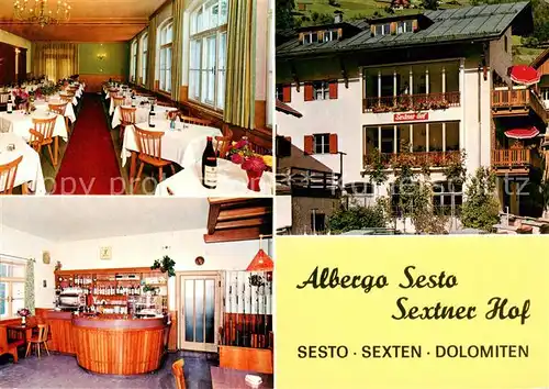 AK / Ansichtskarte  Sexten_Sesto_Suedtirol_IT Albergo Sesto Gastraum Bar 