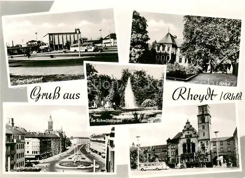 AK / Ansichtskarte  Rheydt_Moenchengladbach Hauptbahnhof Schloss Im Schmoelderpark Limitenstrasse Rathaus 