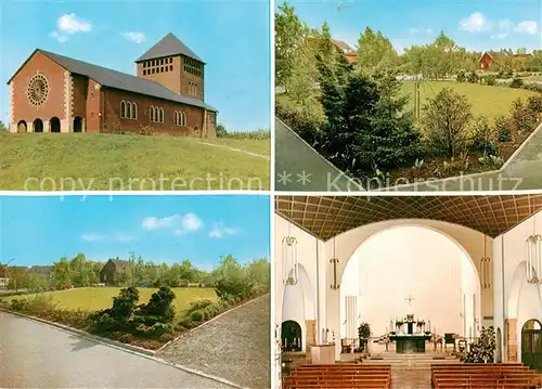 AK / Ansichtskarte 73870990 Werne__Lippe_Muenster_Westfalen Pfarrkirche St Konrad Inneres Park 