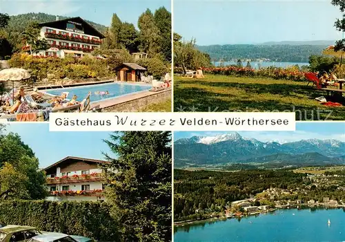 AK / Ansichtskarte  Velden__Woerthersee_AT Gaestehaus Wurzer Freibad Seepartien 