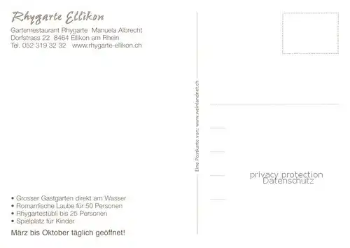 AK / Ansichtskarte  Ellikon_Rhein Rhygarte Ellikon Gartenrestaurant Terrasse Ellikon Rhein