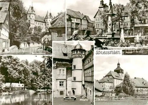 AK / Ansichtskarte  Schleusingen Bertholdsburg Markt Haus am See Burghof St Kilian Schleusingen