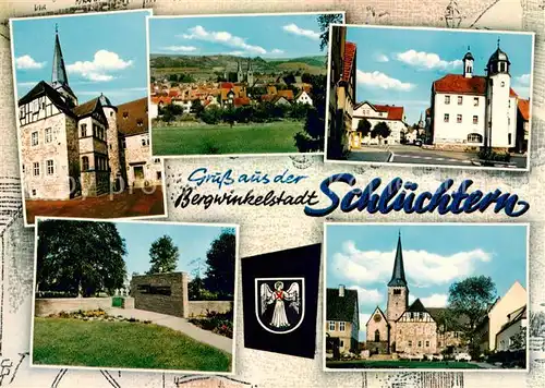 AK / Ansichtskarte 73871043 Schluechtern Schloss Panorama Kirche Park  Schluechtern