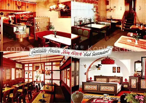 AK / Ansichtskarte  Bad_Sassendorf Gaststaette Pension Zum Hirsch Gastraeume Zimmer Bad_Sassendorf