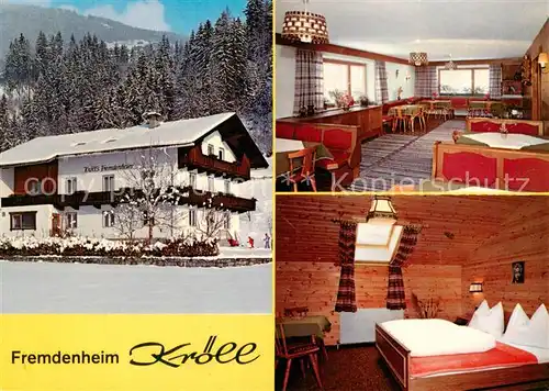 AK / Ansichtskarte 73871094 Kaltenbach__Zillertal_Tirol_AT Fremdenheim Kroell Gaststube Zimmer 