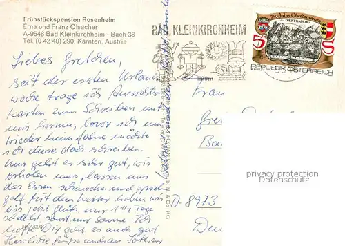 AK / Ansichtskarte 73871098 Bad_Kleinkirchheim_Kaernten_AT Fruehstueckspension Rosenheim 