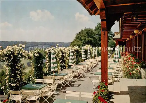 AK / Ansichtskarte  Langenburg_Wuerttemberg Schloss Cafe im Rosengarten Terrasse Langenburg Wuerttemberg