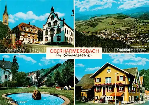 AK / Ansichtskarte  Oberharmersbach Rathausplatz Panorama In den Anlagen Haus Eppinger Oberharmersbach