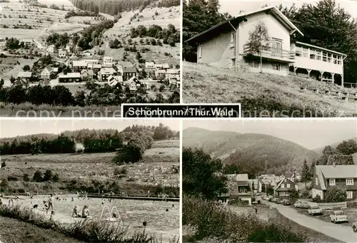 AK / Ansichtskarte  Schoenbrunn_Greiz Berghuette Schwimmbad Ortspartien Schoenbrunn Greiz