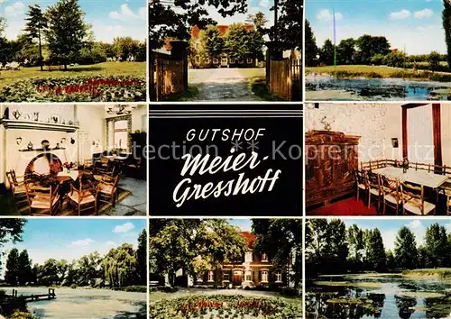 AK / Ansichtskarte  Oelde Meier-Grasshof Gutshof Pension Park Eingang Kaminzimmer Weiher Oelde