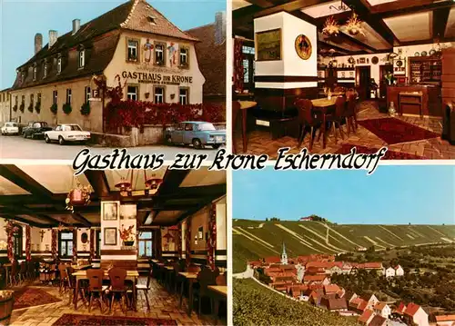 AK / Ansichtskarte  Escherndorf_Volkach Gasthaus zur Krone Restaurant Panorama 