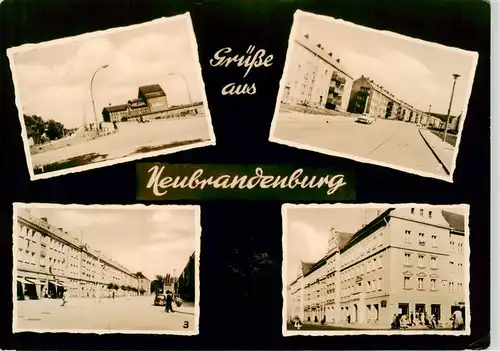 AK / Ansichtskarte  Neubrandenburg Bruecke Clara Zetkin Str Strasse der DSF Ernst Thaelmann Str Neubrandenburg