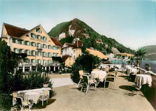 AK / Ansichtskarte  Gersau_Vierwaldstaettersee_SZ Hotel Beau Sejour Terrasse 
