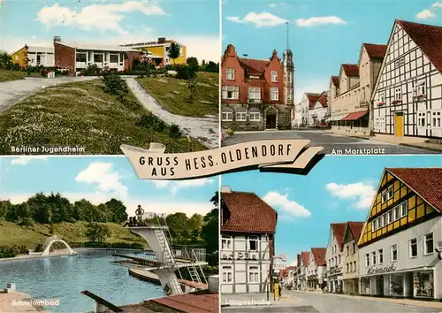 AK / Ansichtskarte  Hessisch-Oldendorf Berliner Jugendheim Marktplatz Schwimmbad Langestrasse 