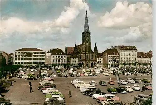 AK / Ansichtskarte  Saarlouis_Saarlautern Grosser Markt mit Ludwigskirche 