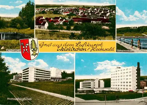 AK / Ansichtskarte 73871267 Weiskirchen_Saar Spar Markt Bernardy Fischweiher Schwimmbad Hochwaldsanatorium  Weiskirchen Saar