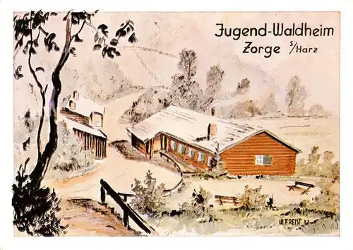 AK / Ansichtskarte  Zorge_Harz Jugend Waldheim Illustration 