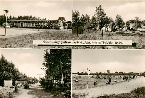 AK / Ansichtskarte  Aken_Elbe Naherholungszentrum Freibad Akazienteich Teilansichten Aken_Elbe