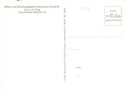 AK / Ansichtskarte 73871373 Au_Siegkreis_Windeck Hohegrete mit Umgebung Wickhausen Bibelsaal Erholungsheim Hohegrete 