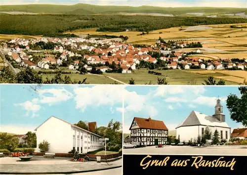 AK / Ansichtskarte 73871374 Ransbach_Hohenroda_Hessen Panorama Schule Fachwerkhaus Kirche 