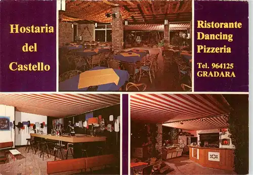 AK / Ansichtskarte 73871396 Gradara_Pesaro_IT Hostaria del Castello Ristorante Dancing Pizzeria Bar Hotelhalle 