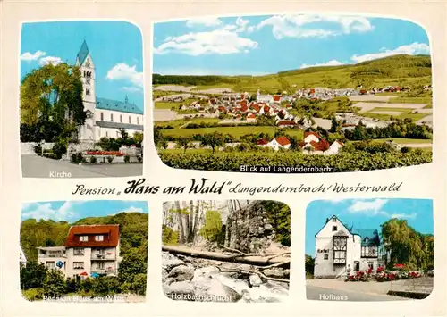 AK / Ansichtskarte  Langendernbach_Dornburg Kirche Panorama Pension Haus am Wald Holzbachschlucht Hofhaus 