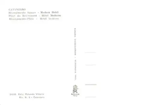 AK / Ansichtskarte  Catanzaro_Calabria_IT Piazza Risorgimento Albergo Moderno 