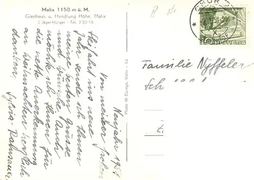 AK / Ansichtskarte  Malix_GR Panorama Gasthaus und Handlung Hoehe 