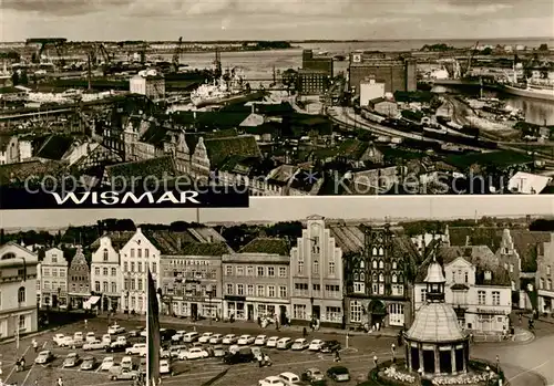 AK / Ansichtskarte  Wismar_Mecklenburg Blick auf Werft Hafen und Unterseehafen Am Markt Wismar_Mecklenburg