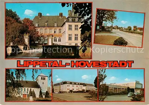 AK / Ansichtskarte 73871488 Hovestadt Schloss Kirche Schule Strassenpartie Hovestadt